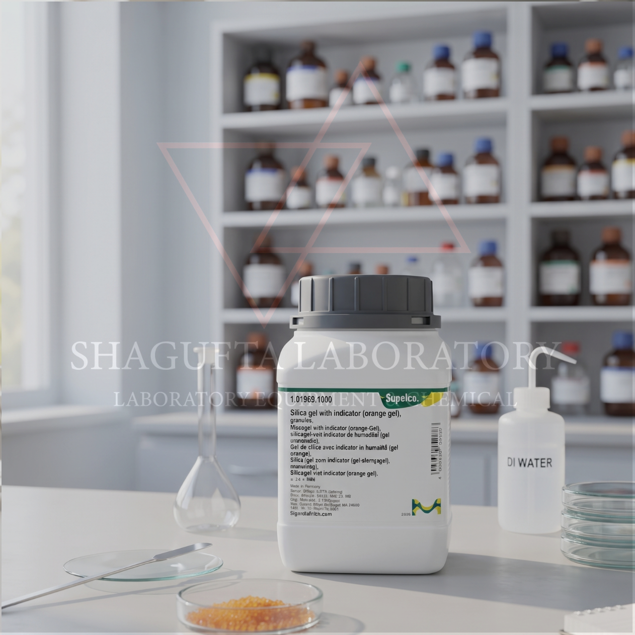 Silica Gel with Indicator Orange Gel 1–3 mm Supelco Merck 101969.1000 1kg – Desiccant Laboratorium