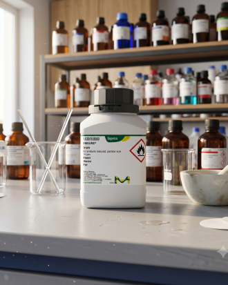Serbuk Besi (Iron Powder) Merck EMSURE® untuk kebutuhan analisis laboratorium, penelitian, quality control, dan aplikasi industri. Memiliki ukuran partikel reduced ±10 µm sehingga ideal untuk penggunaan analitik, preparasi sampel, penelitian material, dan aplikasi kimia industri.