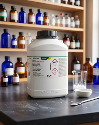 Potassium Hydroxide Pellets EMSURE® Merck 105033 adalah bahan kimia analytical grade berkualitas tinggi untuk kebutuhan laboratorium, penelitian, quality control, pendidikan, dan aplikasi industri. Cocok digunakan untuk analisis kimia, preparasi larutan, titrasi, dan proses penelitian dengan standar kemurnian tinggi.