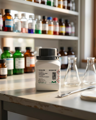 Lanthanum Nitrate Hexahydrate Merck 105326 merupakan bahan kimia analytical grade berkualitas tinggi untuk kebutuhan laboratorium, penelitian, analisis kimia, quality control, pendidikan, dan aplikasi industri. Cocok digunakan pada laboratorium profesional yang membutuhkan reagen dengan kemurnian tinggi dan performa stabil.
