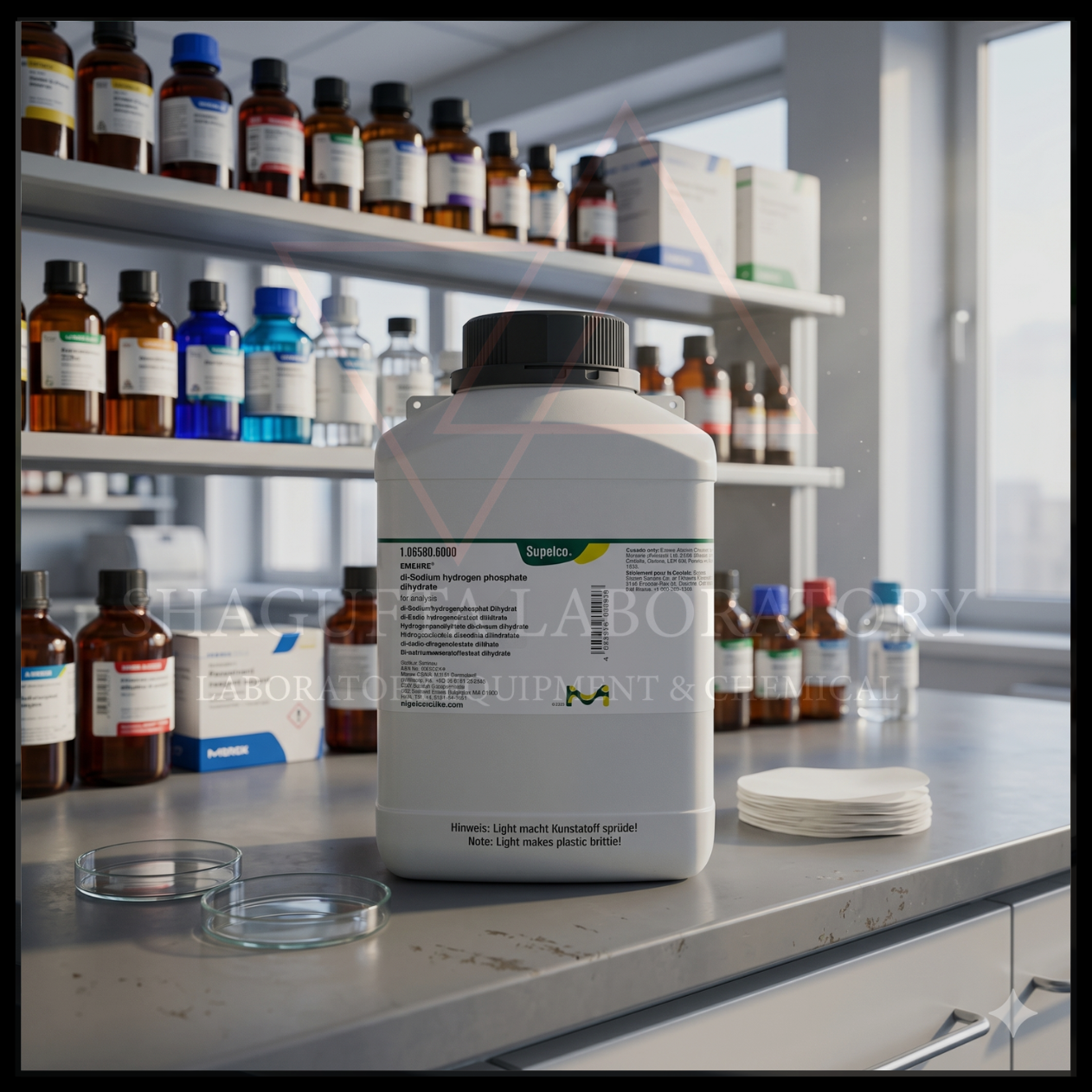 Di-Sodium Hydrogen Phosphate Dihydrate for Analysis Merck 106580 25GR – Dinatrium Hidrogen Fosfat Dihidrat Pro Analis (REPACK)