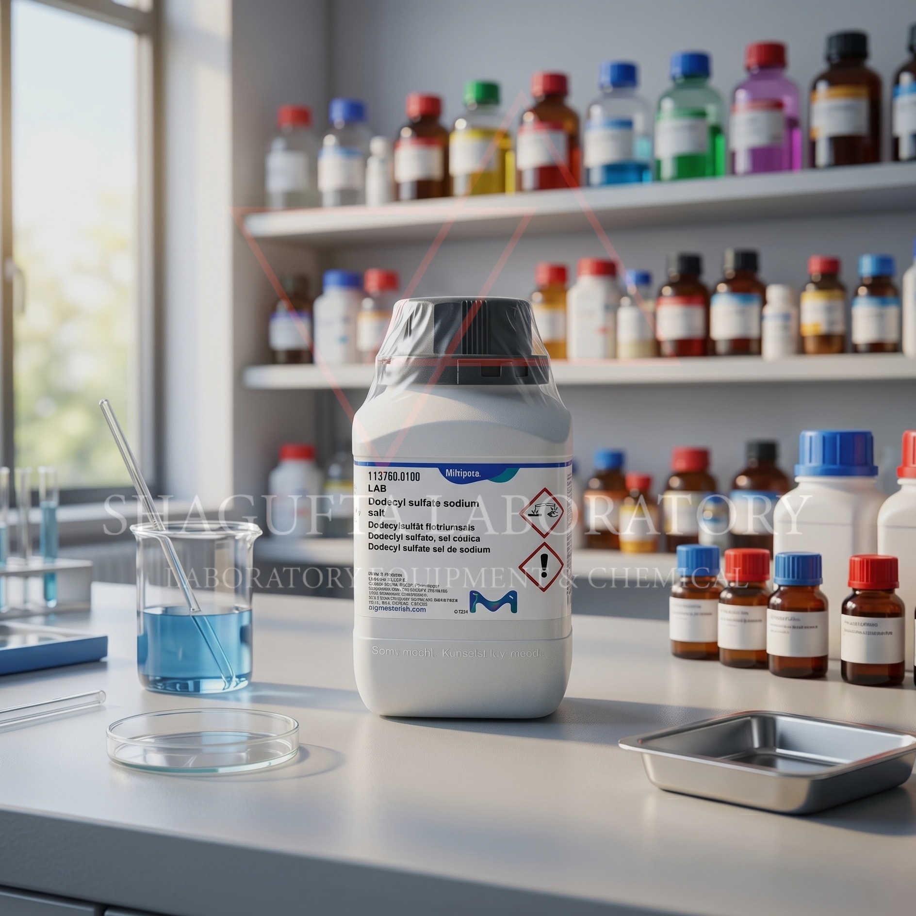 Sodium Dodecyl Sulfate (SDS) Merck Millipore 1137601000 adalah surfaktan anionik berkualitas tinggi untuk aplikasi biokimia, SDS-PAGE, analisis protein, penelitian laboratorium, dan QC industri. Kemasan 1 kg cocok untuk kebutuhan laboratorium rutin, penelitian intensif, dan penggunaan industri profesional.