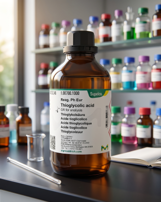 Thioglycolic Acid Merck GR for Analysis 50ML – Thioglycolic Acid Analytical Grade untuk Laboratorium & QC (REPACK)