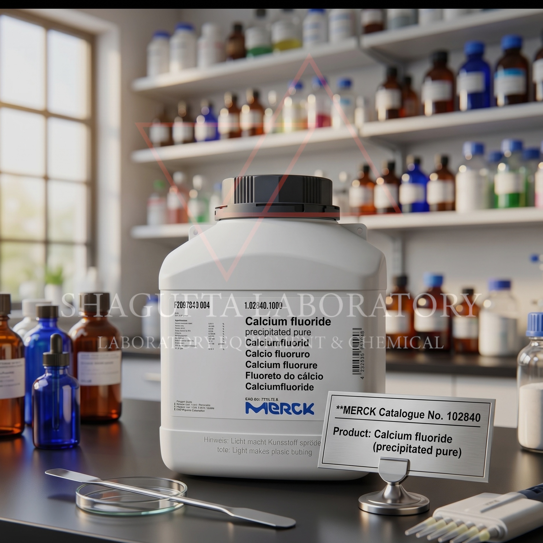 Calcium Fluoride Precipitated Pure Merck merupakan bahan kimia laboratorium berkualitas tinggi dengan kemurnian optimal untuk aplikasi analisis, penelitian, quality control, pendidikan, dan industri. Cocok digunakan pada laboratorium kimia, industri manufaktur, riset material, dan aplikasi analitik profesional.