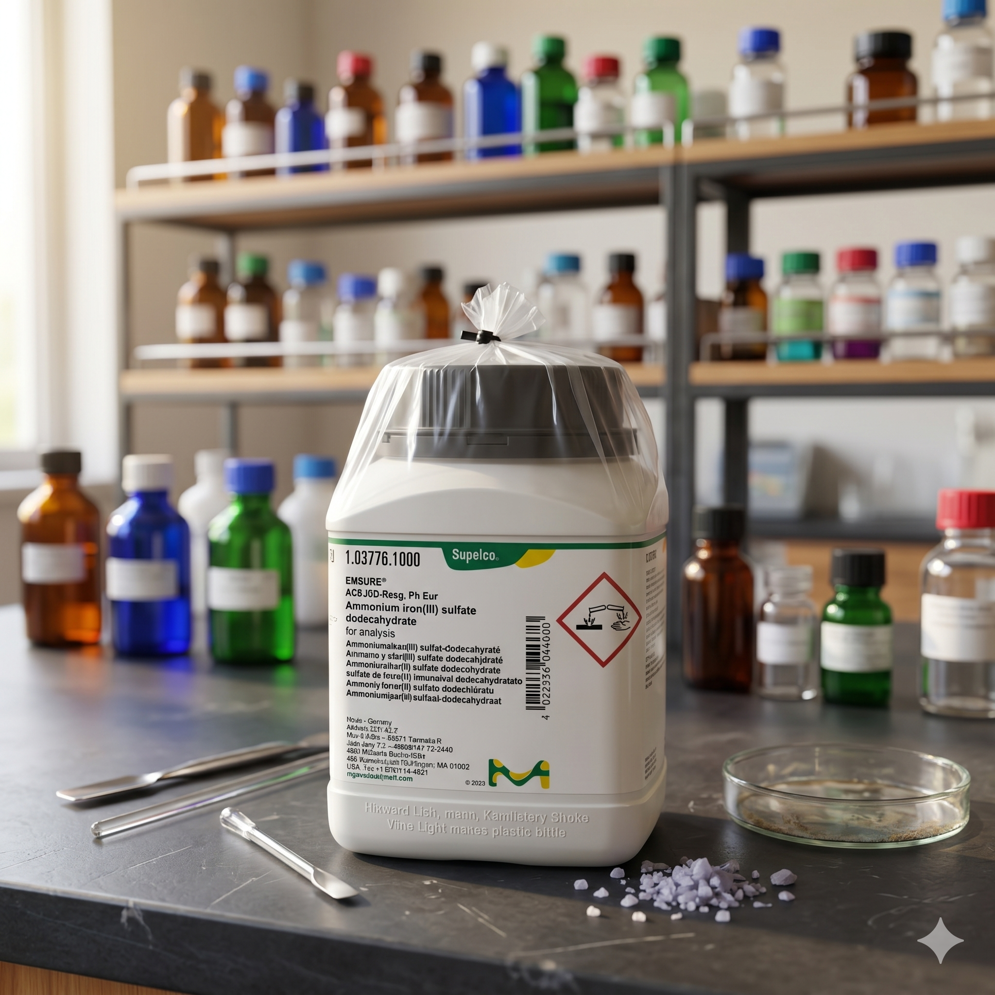 Ammonium Iron(III) Sulfate Dodecahydrate ACS ISO Reag. Ph Eur Supelco Merck 1.03776 1GR (REPACK)