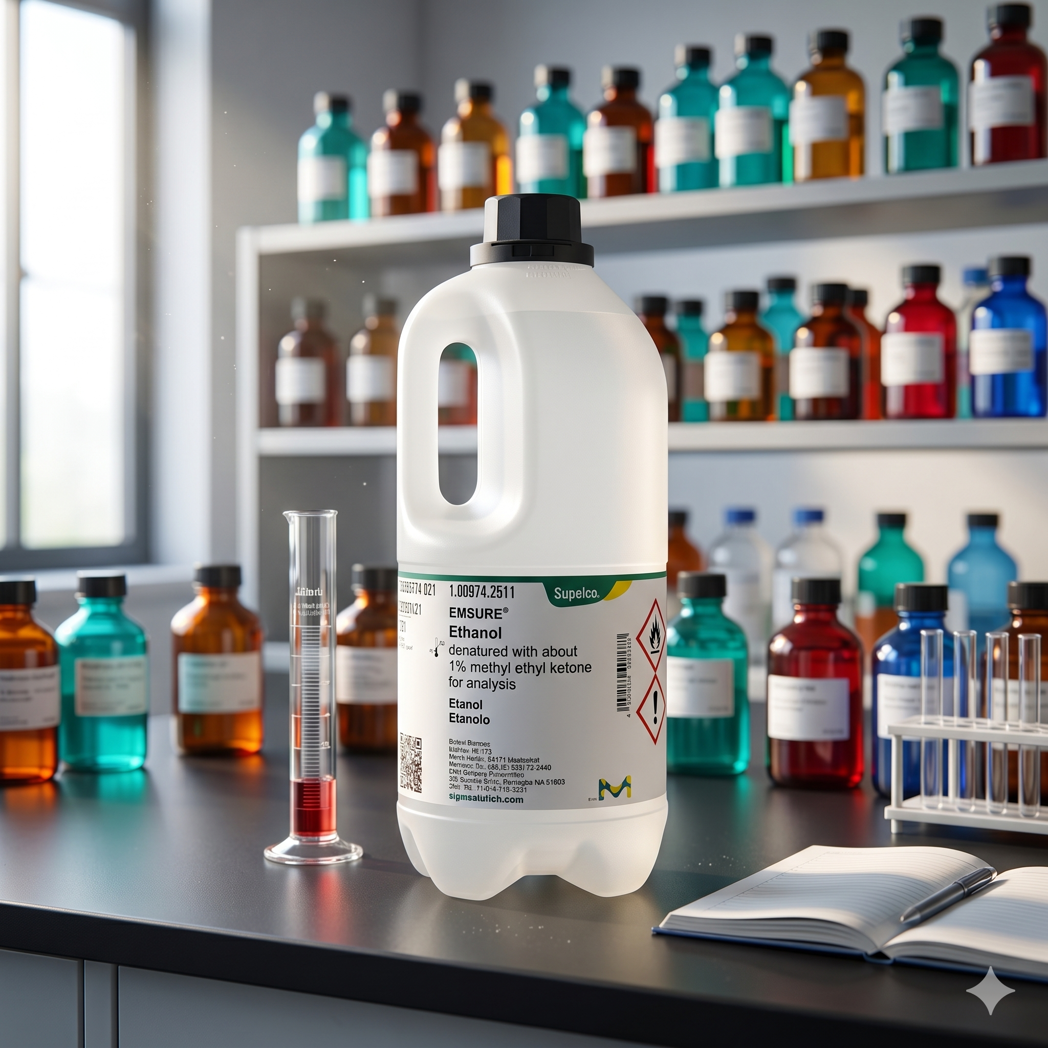 Ethanol Denatured EMSURE Merck 2.5 Liter – Ethanol dengan 1% MEK untuk Analisis Laboratorium