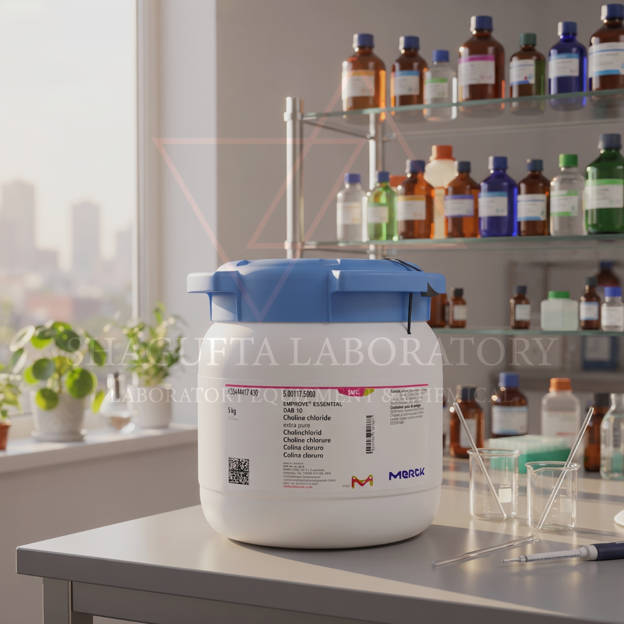 Choline Chloride 5 kg 500117 | Reagen Kimia Laboratorium Berkualitas untuk Penelitian & Industri | SHAGUFTA LABORATORY