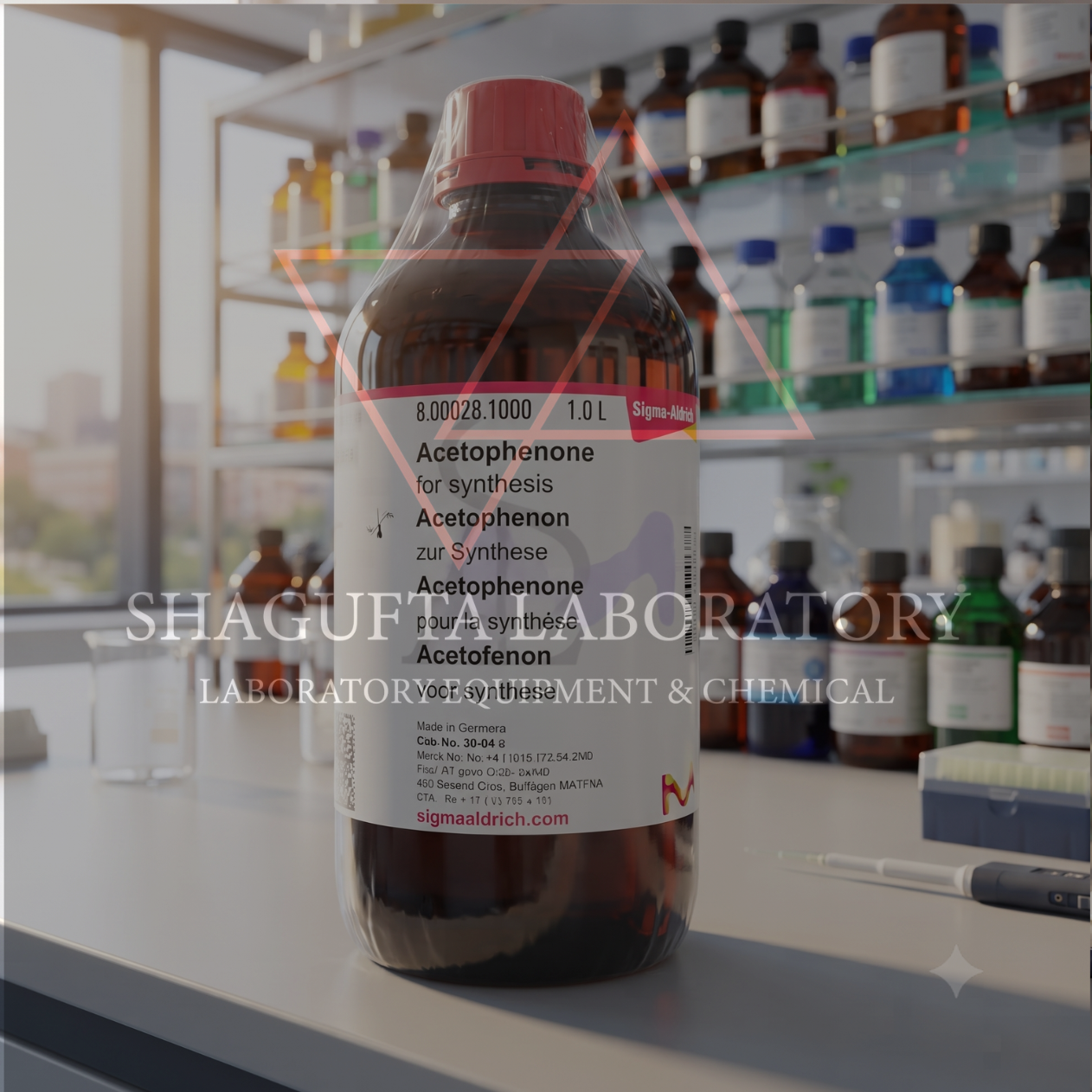 Acetophenone 1 L 800028 | Ethyl Phenyl Ketone | Reagen Kimia Laboratorium untuk Penelitian & Sintesis | SHAGUFTA LABORATORY